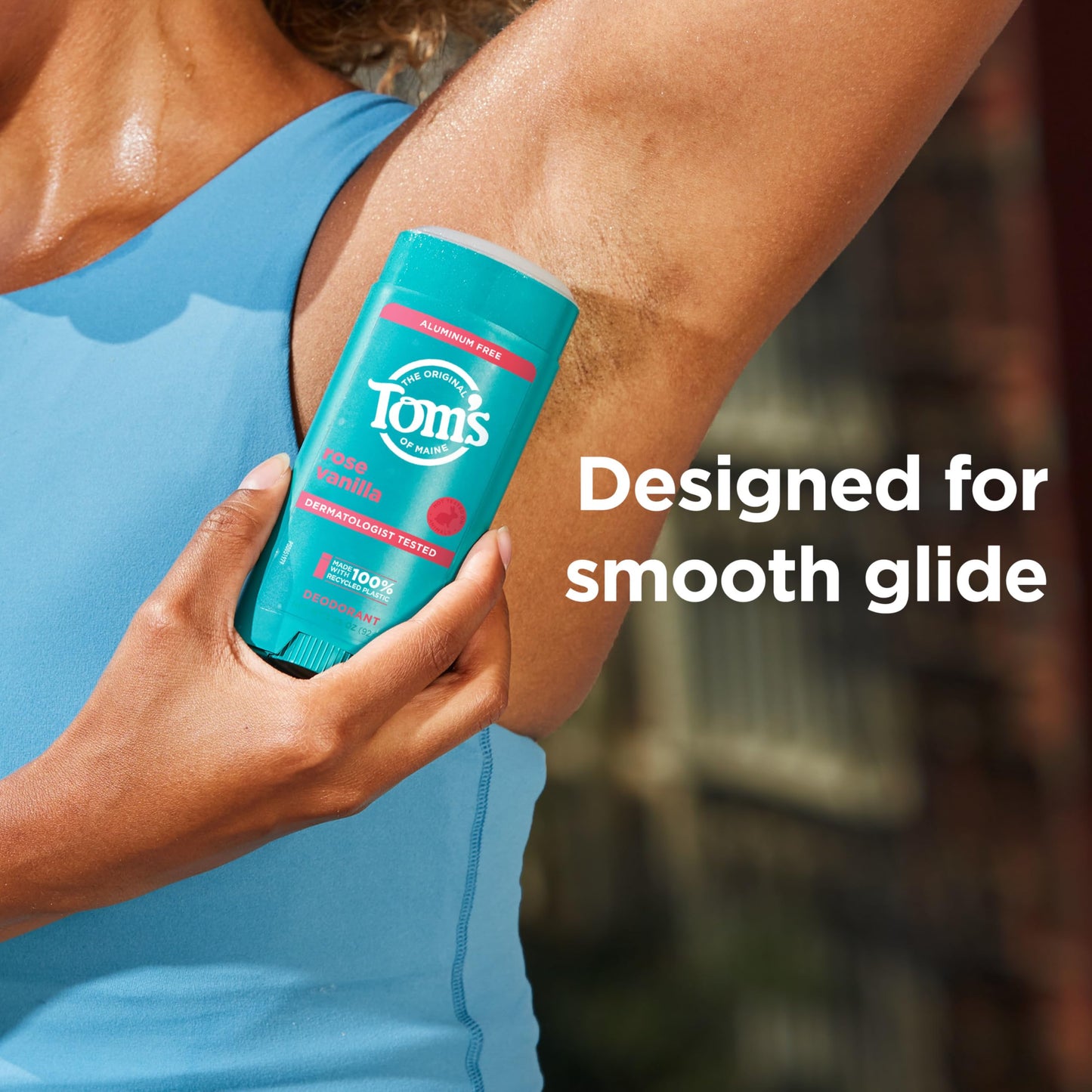 Tom’s of Maine Rose Vanilla Aluminum Free Natural Deodorant For Women & Men | Goes on Clear | Odor & Wetness Protection | Naturally Derived and Moisture-Locking Ingredients | 3.25 oz (2 Pack)