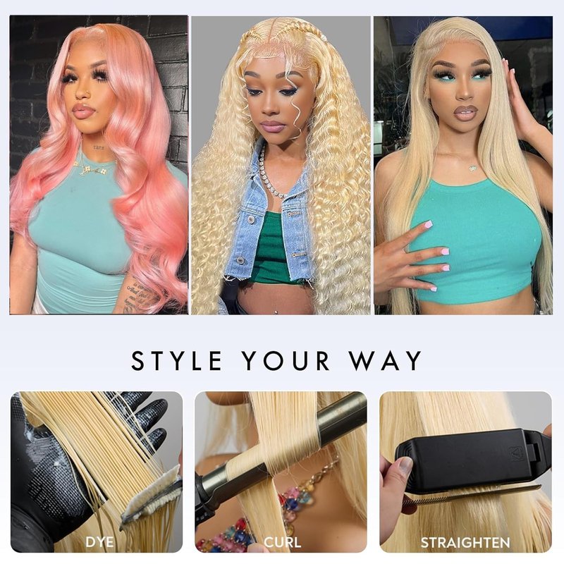 613 Blonde Body Wave Frontal - 13x4 HD Lace Closure with Baby Hair | 150% Density, 14 Inch