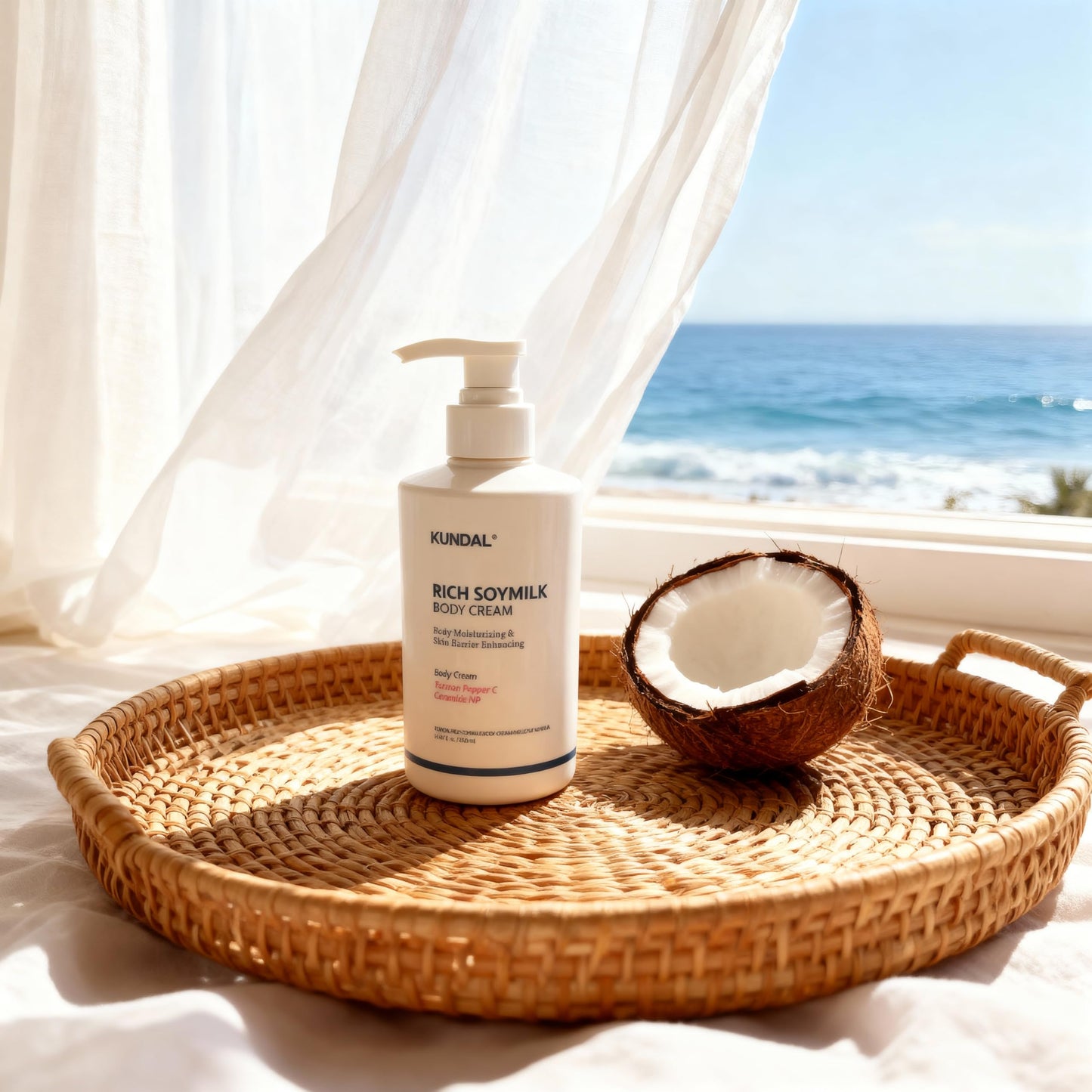 Mellow Vanilla Rich Soymilk Body Cream, Body Moisturizing & Skin Barrier Enhancing 16.9 FL OZ+1.69 FL OZ (550ml)
