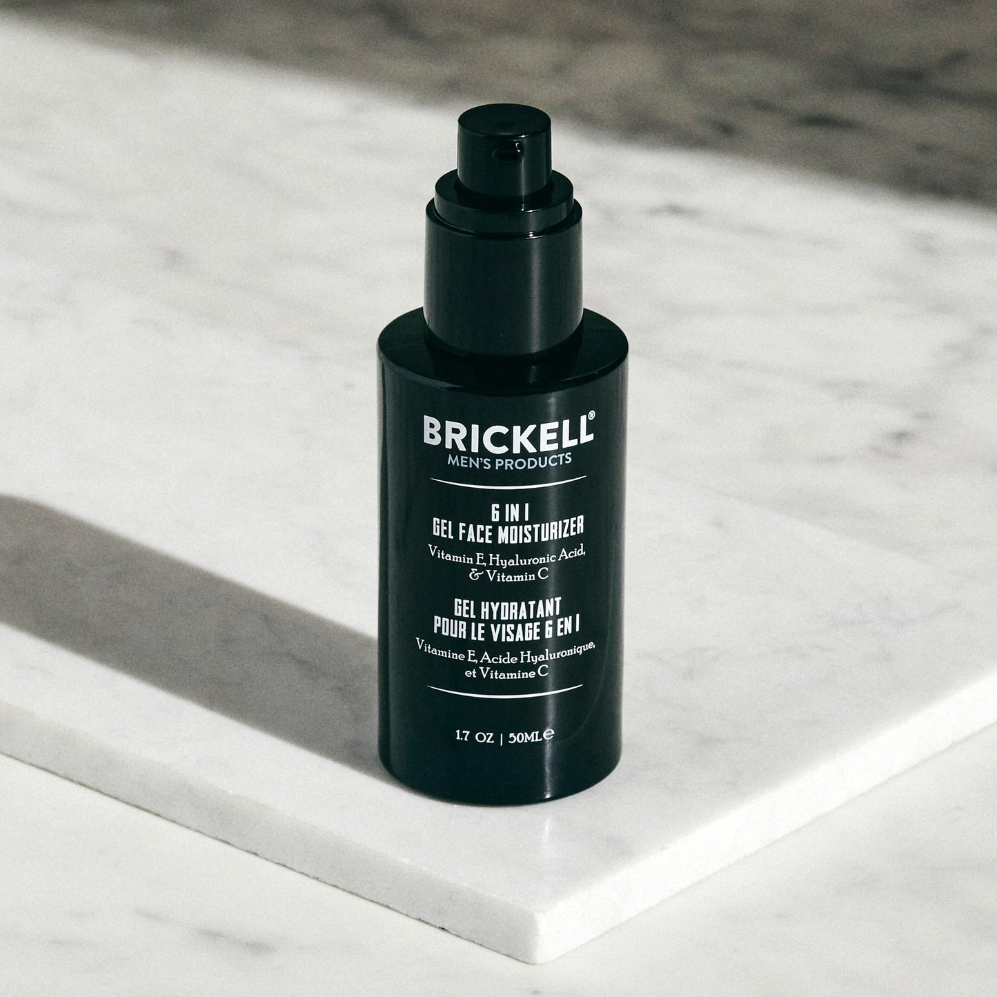 Brickell Men's 6 in 1 Gel Face Moisturizer for Men, Gel Moisturizer With Hyaluronic Acid, Peptides, and Vitamin C, 1.7 ounces, Unscented