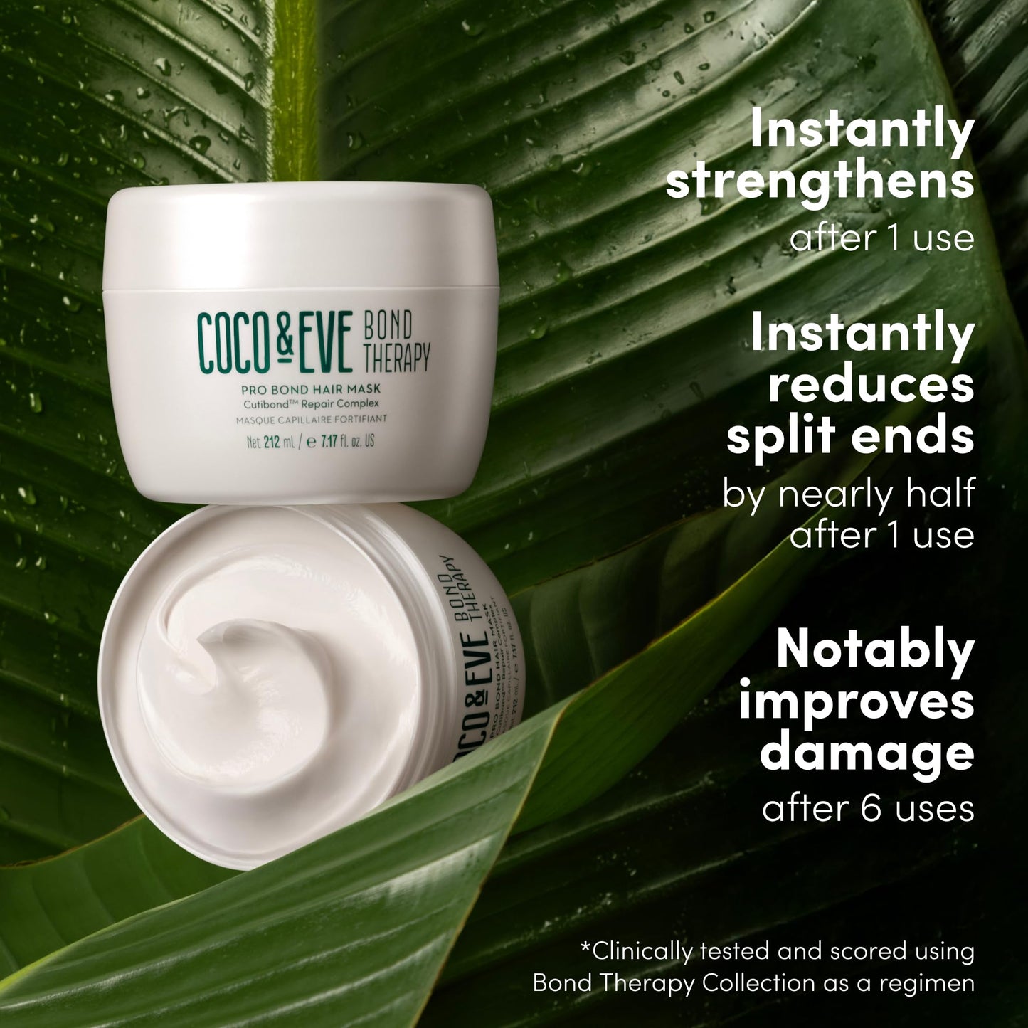 Coco & Eve Bond Therapy Pro Bond Hair Mask. Strengthening Bond-Building Treatment with Cutibond™ Repair Complex. Nourishes, Hydrates, Reduces Breakage for Damaged Chemically Treated Hair (7.17 fl oz)