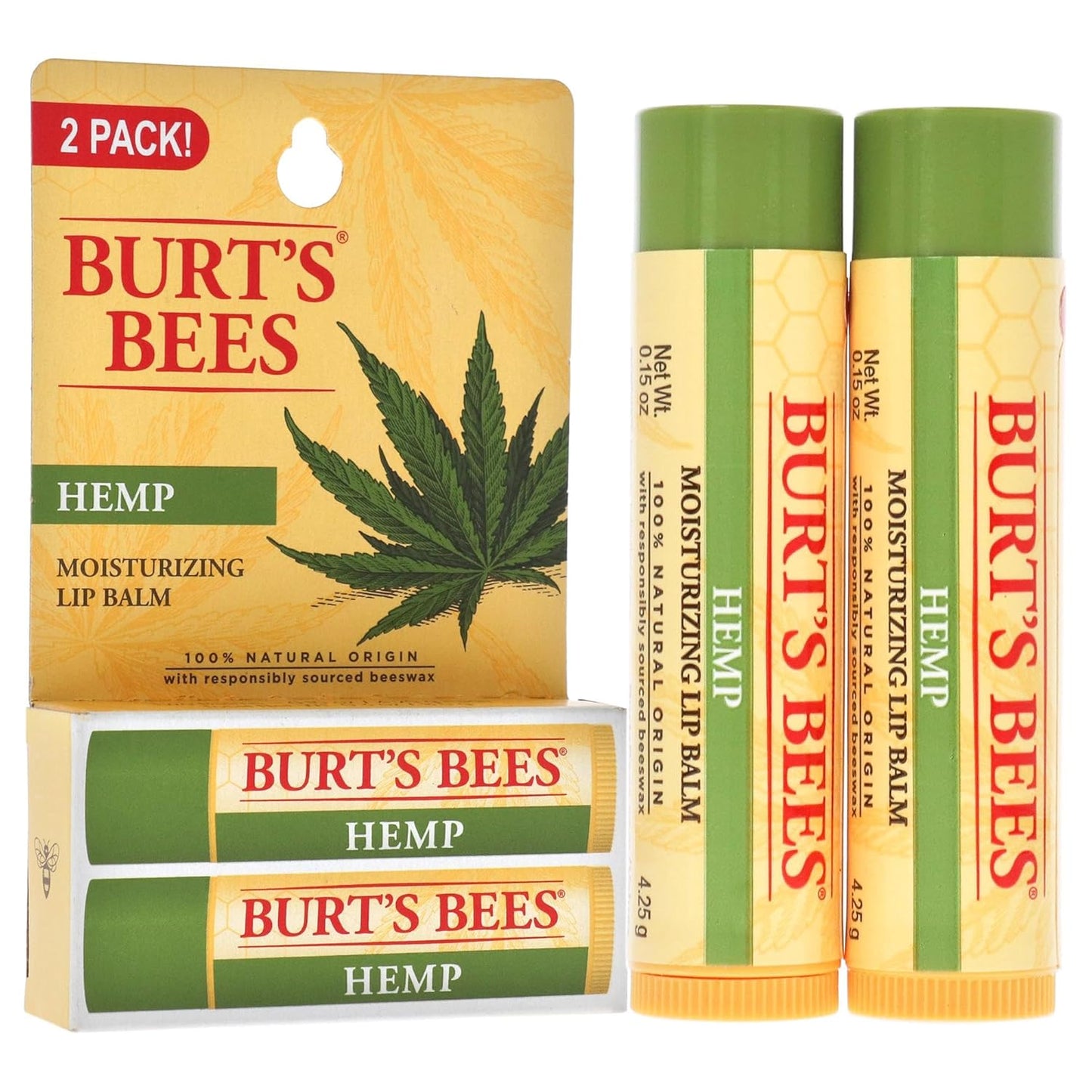 Burt's Bees Hemp Lip Balm - Nourishing Moisturizer for Soft Lips | 2 oz Unisex