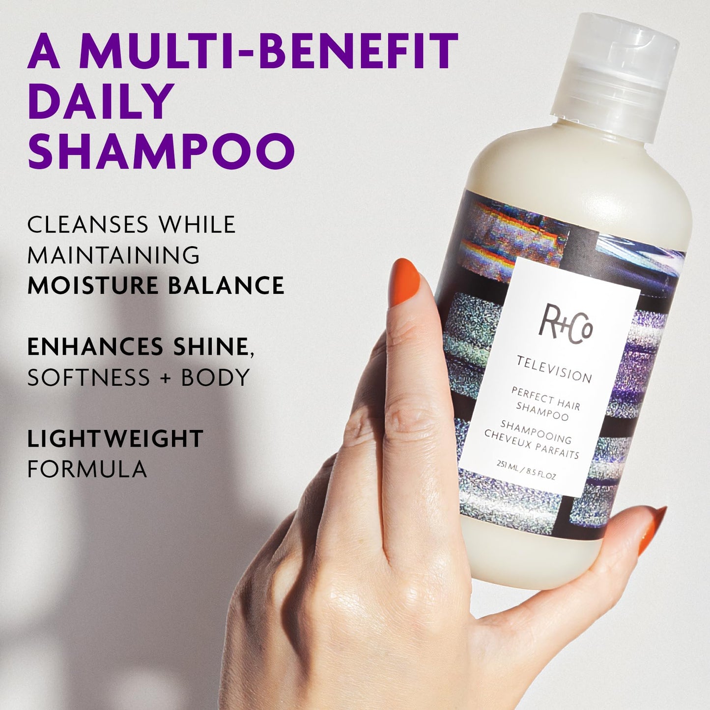 R+Co Television Perfect Hair Shampoo | Body + Shine + Smoothing for All Hair Types | Vegan + Cruelty-Free |