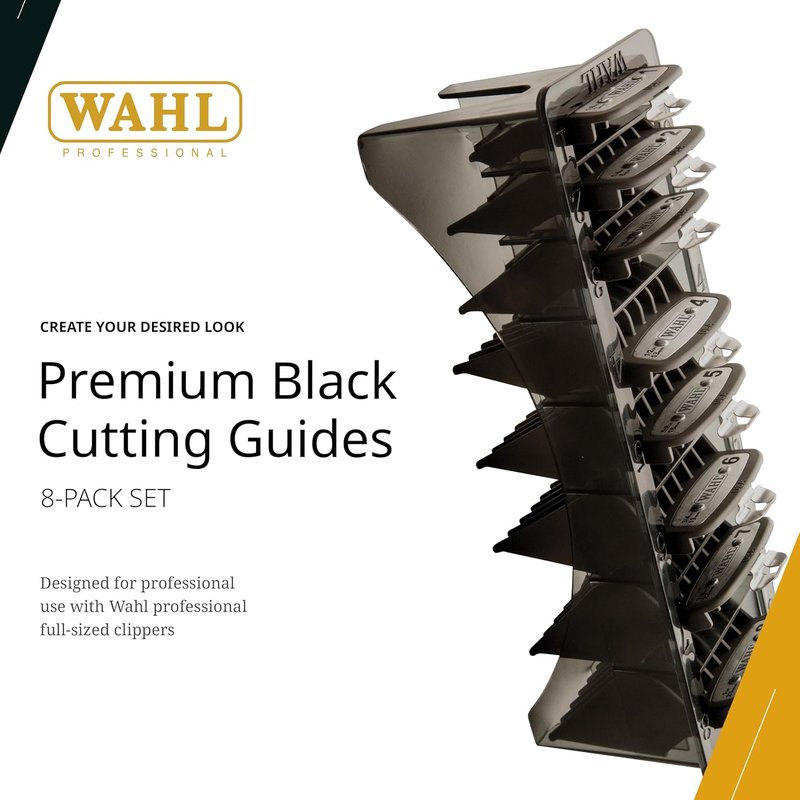 Wahl Professional Premium Cutting Guides - #1 to #8 with Durable Metal Clips & Organizer