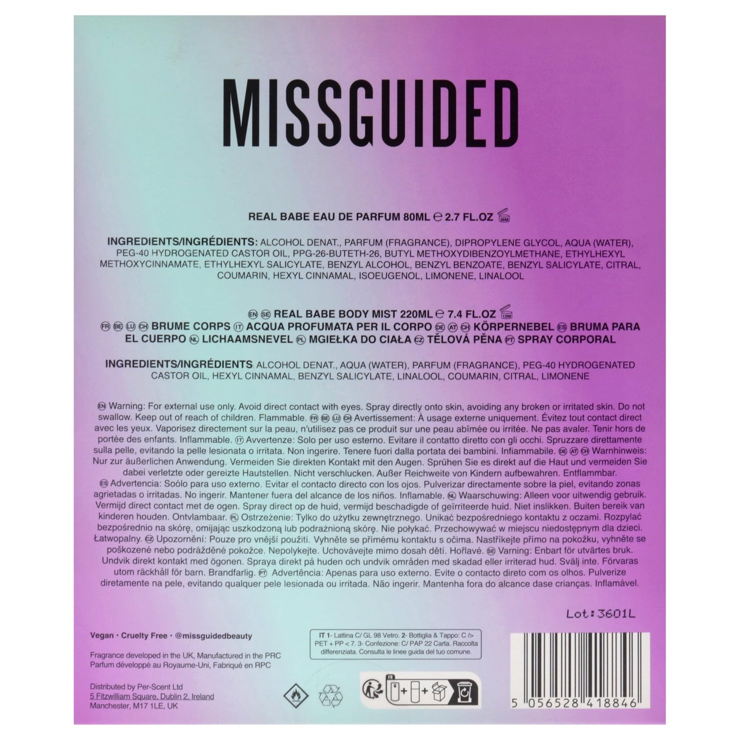 MISSGUIDED Real Babe for Women - 2 Pc Gift Set 2.7oz EDP Spray, 7.4oz Body Mist