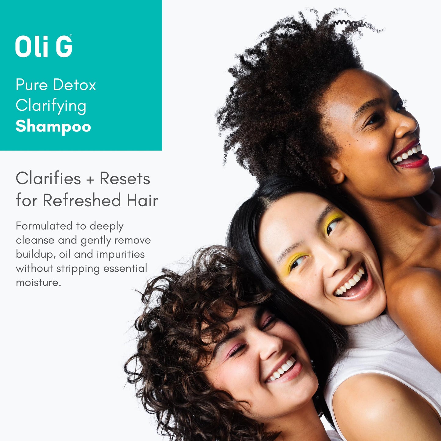 Oli G Pure Detox Clarifying Shampoo 10.1 fl oz / 300 ml – Deep Cleansing Shampoo with Lemon Extract – Build-Up Removing, Scalp-Refreshing & Prep-Boosting Formula for All Hair Types