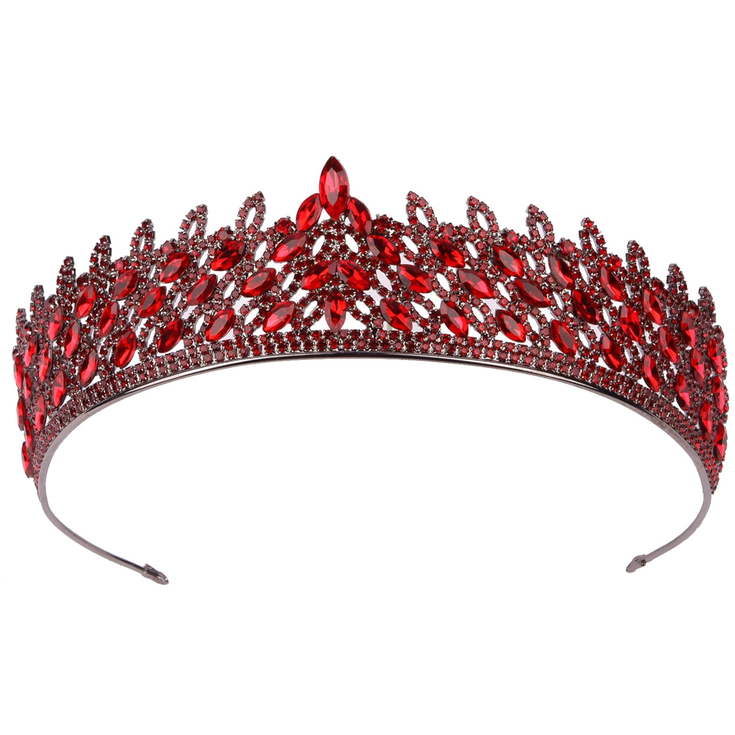LIMELIA Women's Tiara, Crown for Henna Wedding Party | Glitter Hair Accessories for Bridal Birthday Pageant Prom Halloween Costume Christmas Party, Princess Crowns | Leaf Pattern - Navy Blue