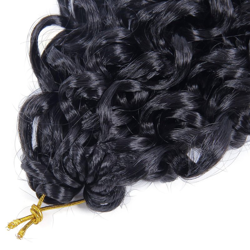 8 Packs Curly Crochet Hair GoGo Curl Crochet hair for Black Women Deep Wave Braiding hair,Synthetic Bohemian Crochet Braid Water Wave Crochet hair Extensions (1B, 24inch)