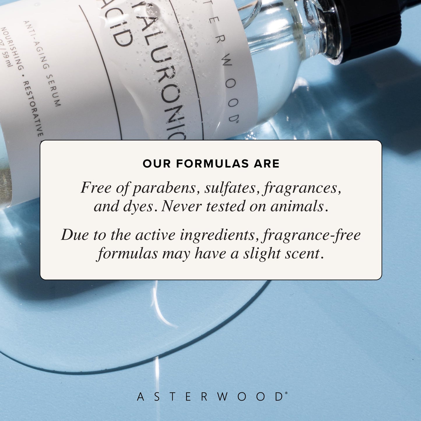 Asterwood Pure Hyaluronic Acid Serum for Face - Plumping, Anti-Aging, Hydrating - Fragrance-Free - 2 Fl Oz