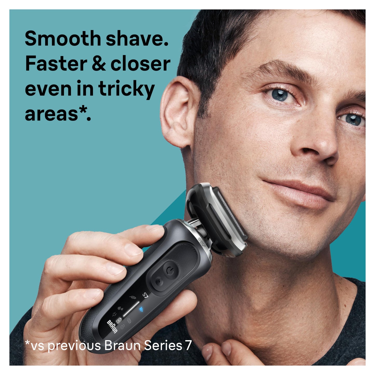 Braun Series 7 Electric Shaver for Men, Wet & Dry Foil Razor, Precision Trimmer Attachment, Charging Stand, Travel Case, Space Grey 7127cs