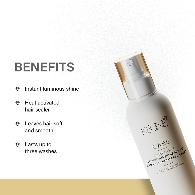 Keune Care Lumi Coat Luminous Shine Spray, Heat-Activated & Shine-Boosting Treatment for All Hair Types, 4.7 Fl Oz