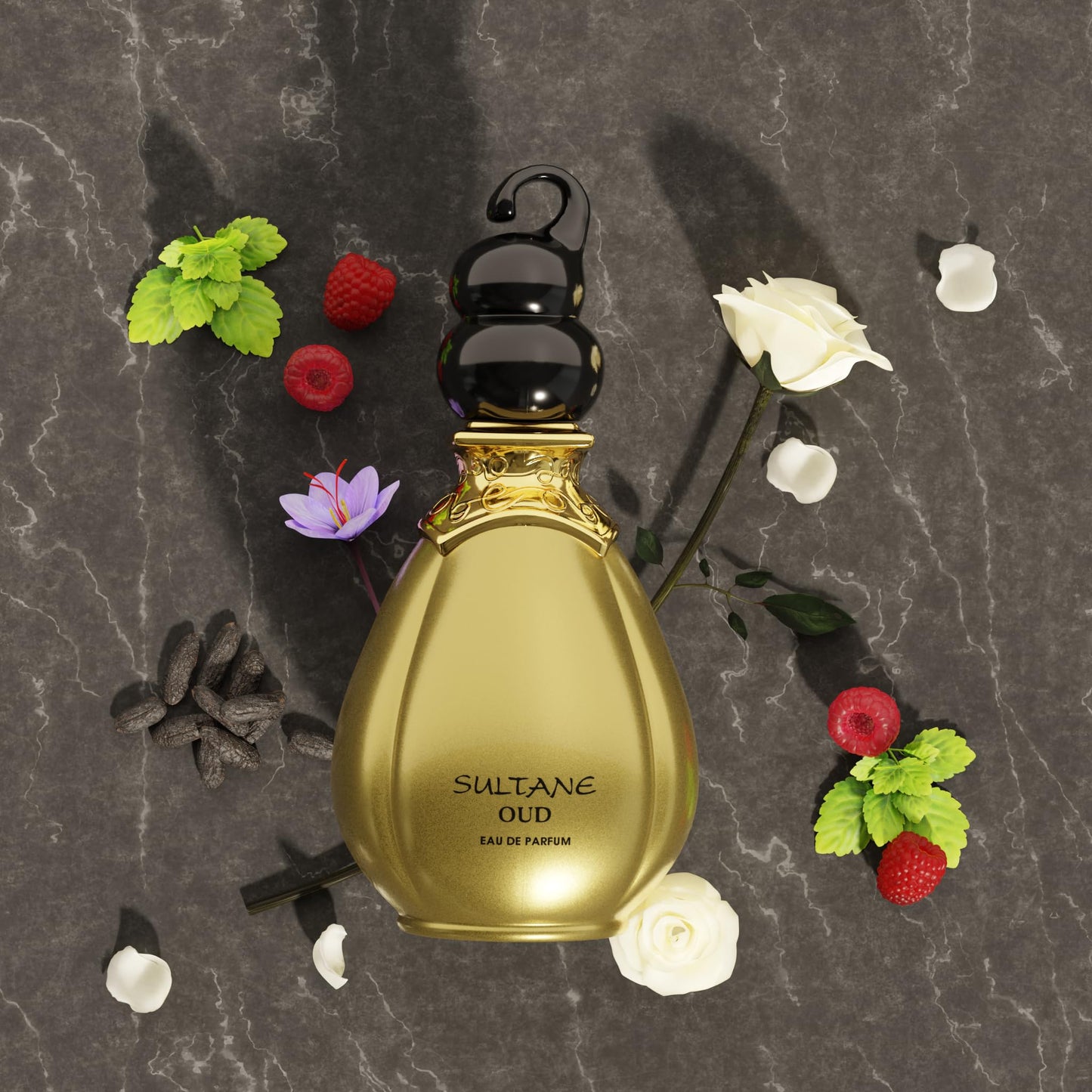 Jeanne Arthes - SULTANE OUD Eau de Parfum - Spray perfume for women - Oriental Scent - Notes of Rose, Saffron, Geranium - Made in France - 3.38 Fl.oz