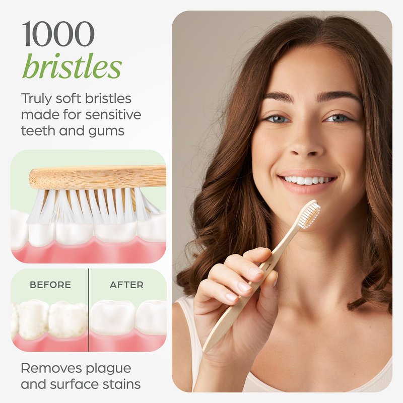 VIVAGO Bamboo Toothbrushes 30 Pack - BPA Free Soft Bristles Toothbrushes, Eco-Friendly, Natural Wooden Toothbrush
