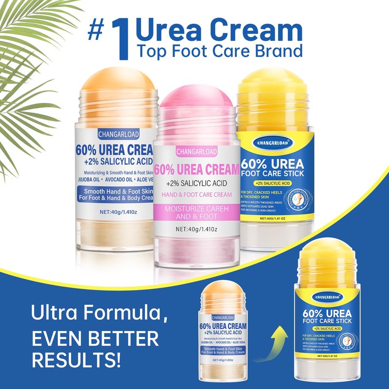 60% Urea + 2% Salicylic Acid Foot Cream–Ultra-Moisturizing Formula, Exfoliates Dead Skin, Softens Dry, Cracked Skin on Feet, Knees, Hands, Elbows. Helps soften callused, rough, or tender areas 1.41oz