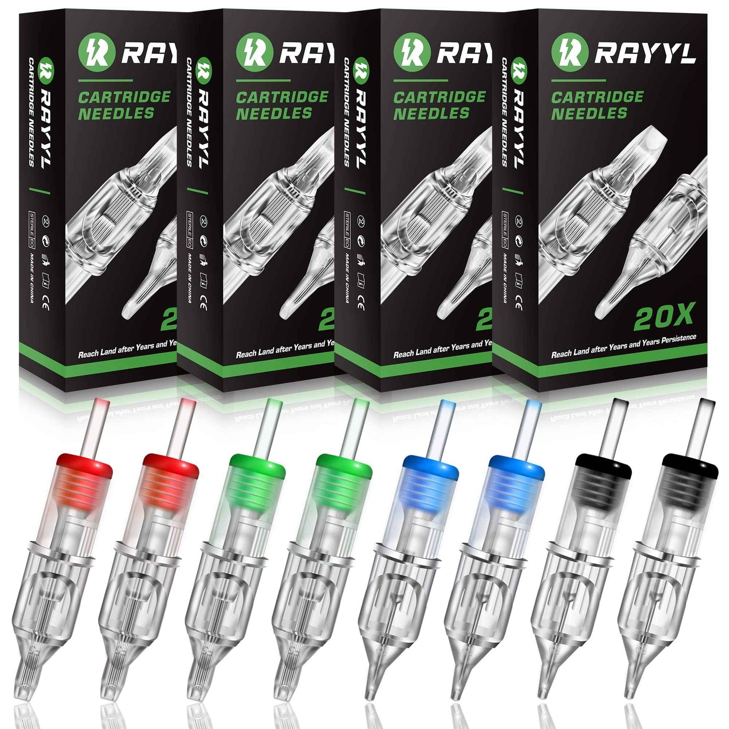 Rayyl 80Pcs Tattoo Needles Cartridges - Mixed Size 1205RL 1207RL 1205RS 1207RS 1207RM 1209RM 1207M1 1209M1 Tattoo Needles Cartridges