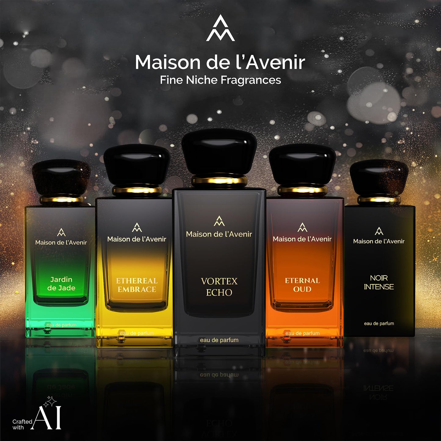 Maison de l'Avenir Vortex Echo Eau de Parfum for Men & Women, Unisex Aromatic Spicy Fragrance, Natural & Essential Oils, Long-Lasting Cologne Perfume, (12 Hours) 100 ml (3.4 fl oz)