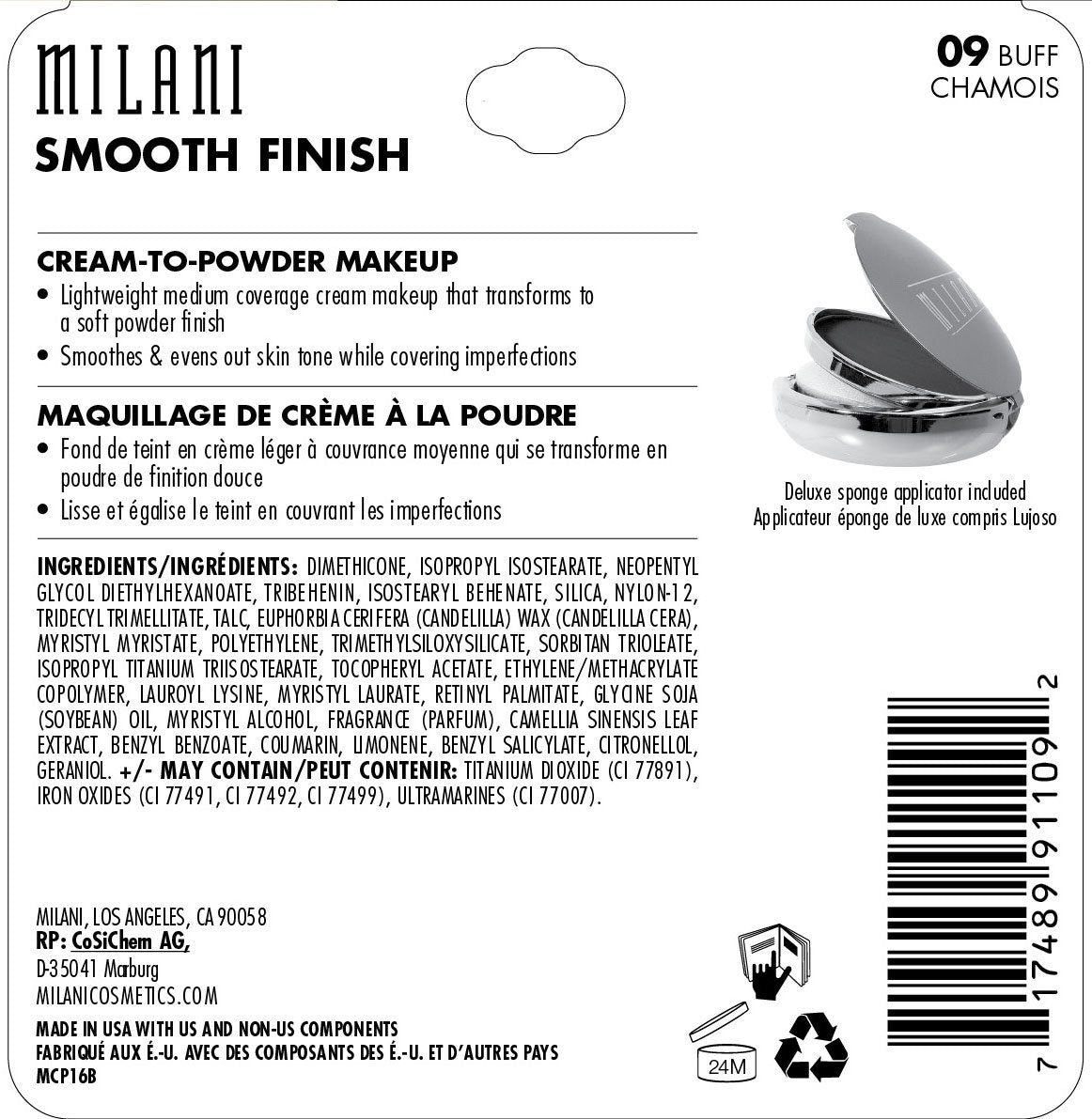 Milani Smooth Finish Cream To Powder Makeup, Spiced Almond