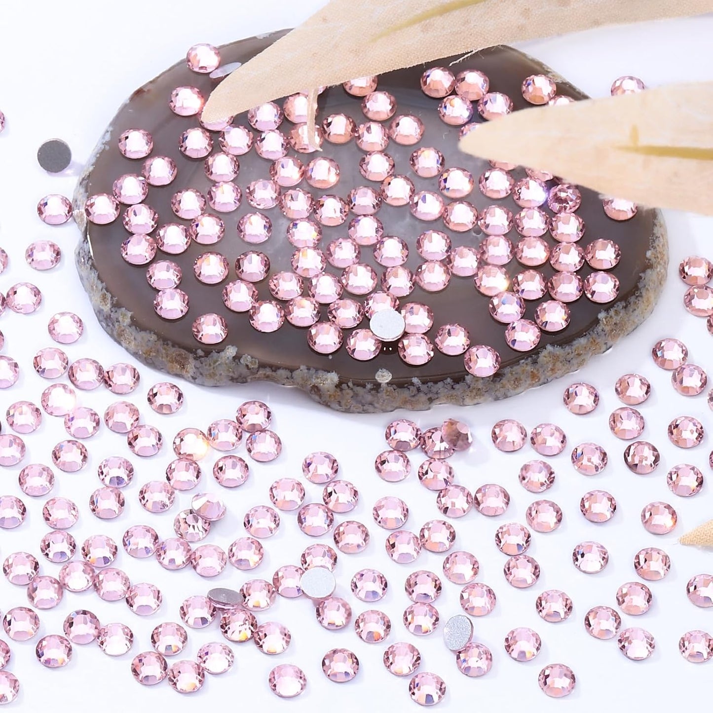 Pink Flatback Rhinestones - Glass Nail Art & Craft Gems | SS20, 2880pcs, 4.6-4.8mm