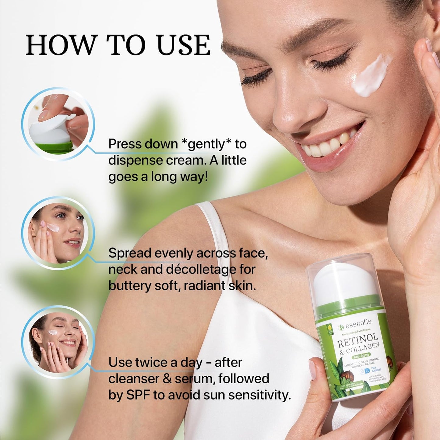 Retinol Cream for Face - Anti-Aging Moisturizer with Collagen & Hyaluronic Acid | Day & Night Use for All Skin Types