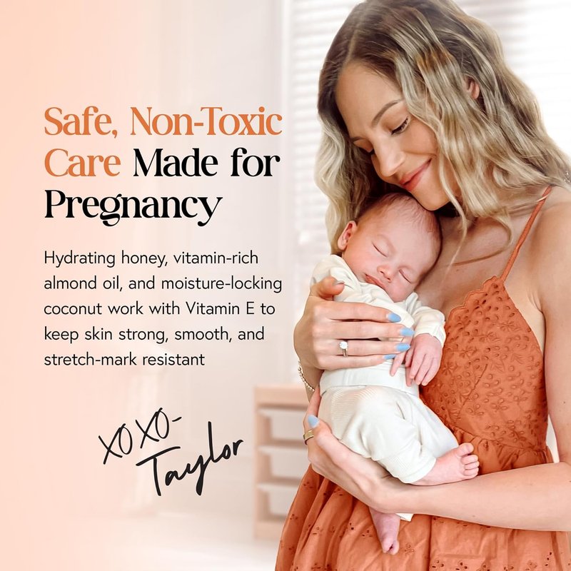 Preggie Paste Belly Butter - Stretch Mark Cream for Pregnancy & Postpartum | Non-Toxic Moisturizer with Manuka Honey & Vitamin E - 3.7oz