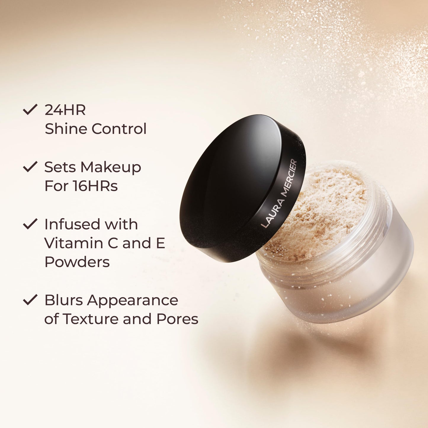 Laura Mercier Translucent Loose Setting Powder - Blurring + Finishing Powder with 24HR Matte Finish - Long-Wear Shine Control Face Makeup for Mature, Sensitive & Oily Skin Types (1 oz)