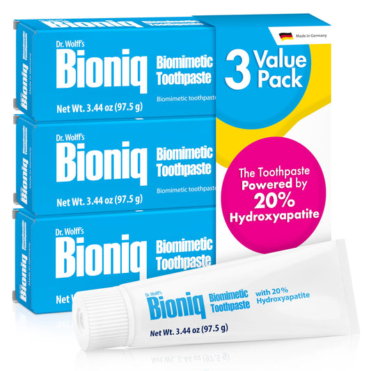 Bioniq Classic - 20% Hydroxyapatite Toothpaste, bioHAP and Fluoride Free for Daily Use, Clinically Tested - Our Expert Enamel Care, Mint Flavor - 3 x 3.44 Oz