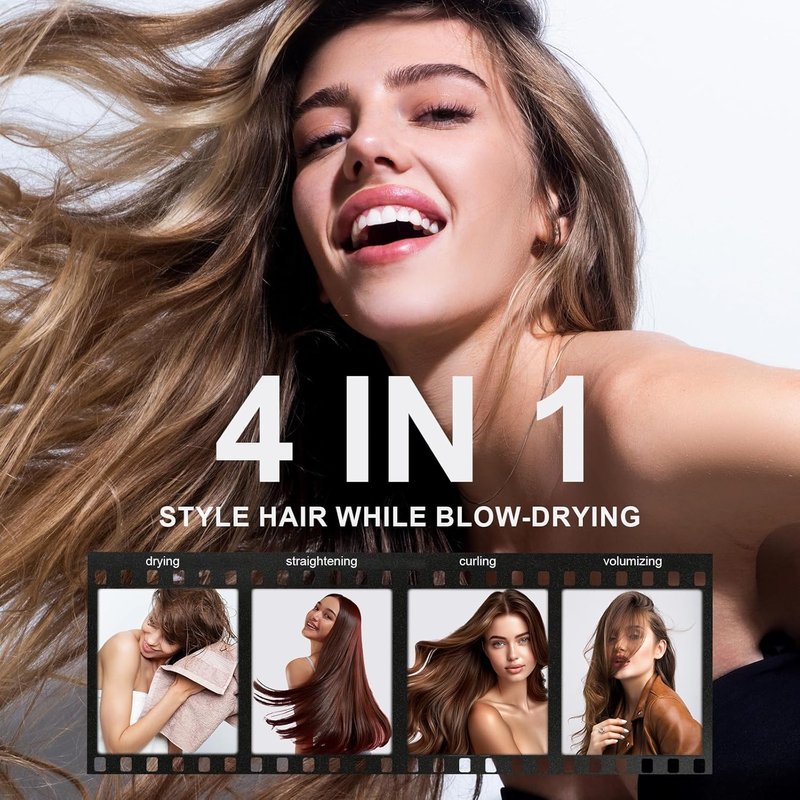 Dual Voltage Travel Hair Dryer Brush - Mini Hot Air Styling Tool, 2-Inch Oval Design | Lightweight & Universal Plug