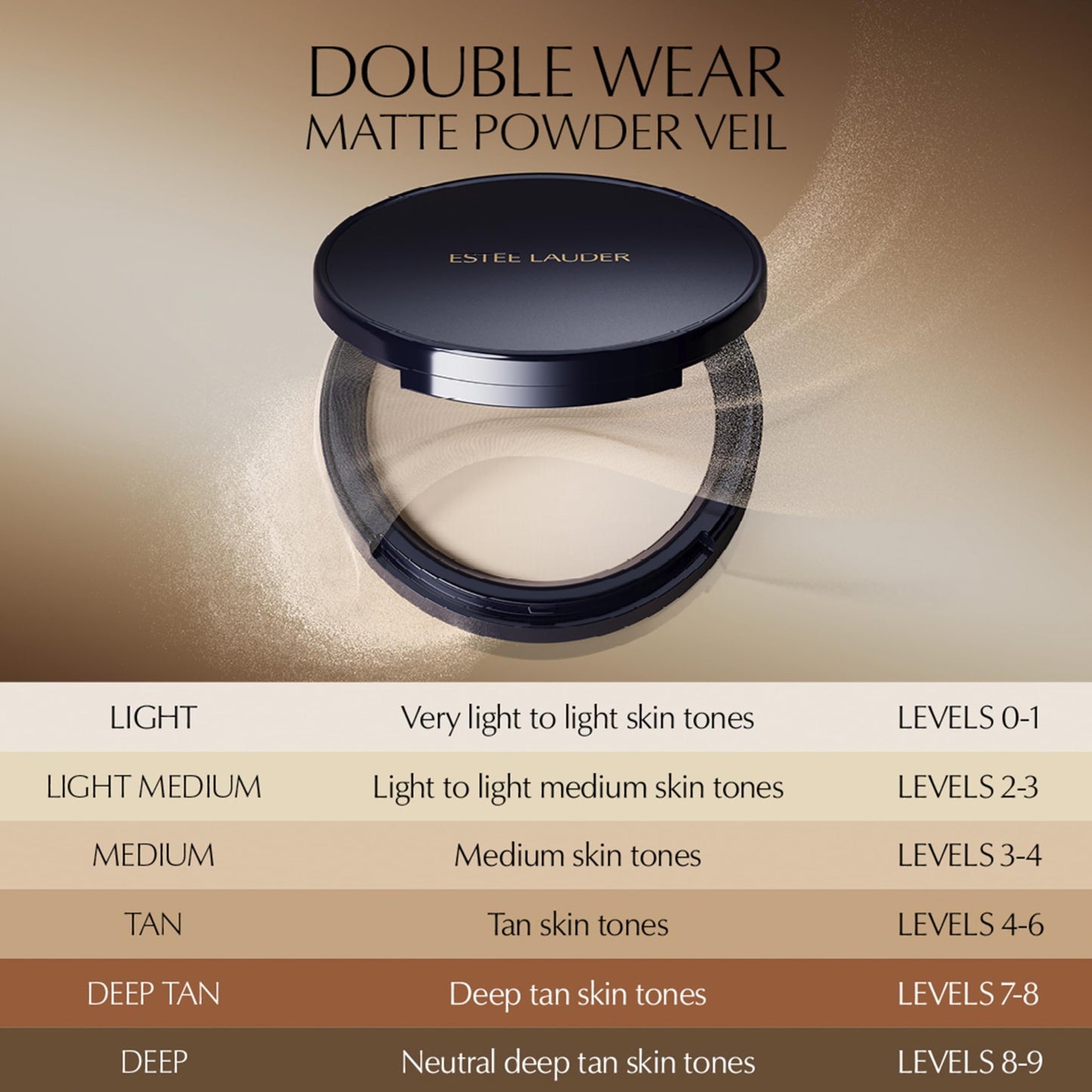 Estée Lauder Double Wear Stay-in-Place Matte Setting Powder Veil | Pressed Setting Face Powder Compact with Puff | Oil-Control with Sheer Coverage, Translucent Medium