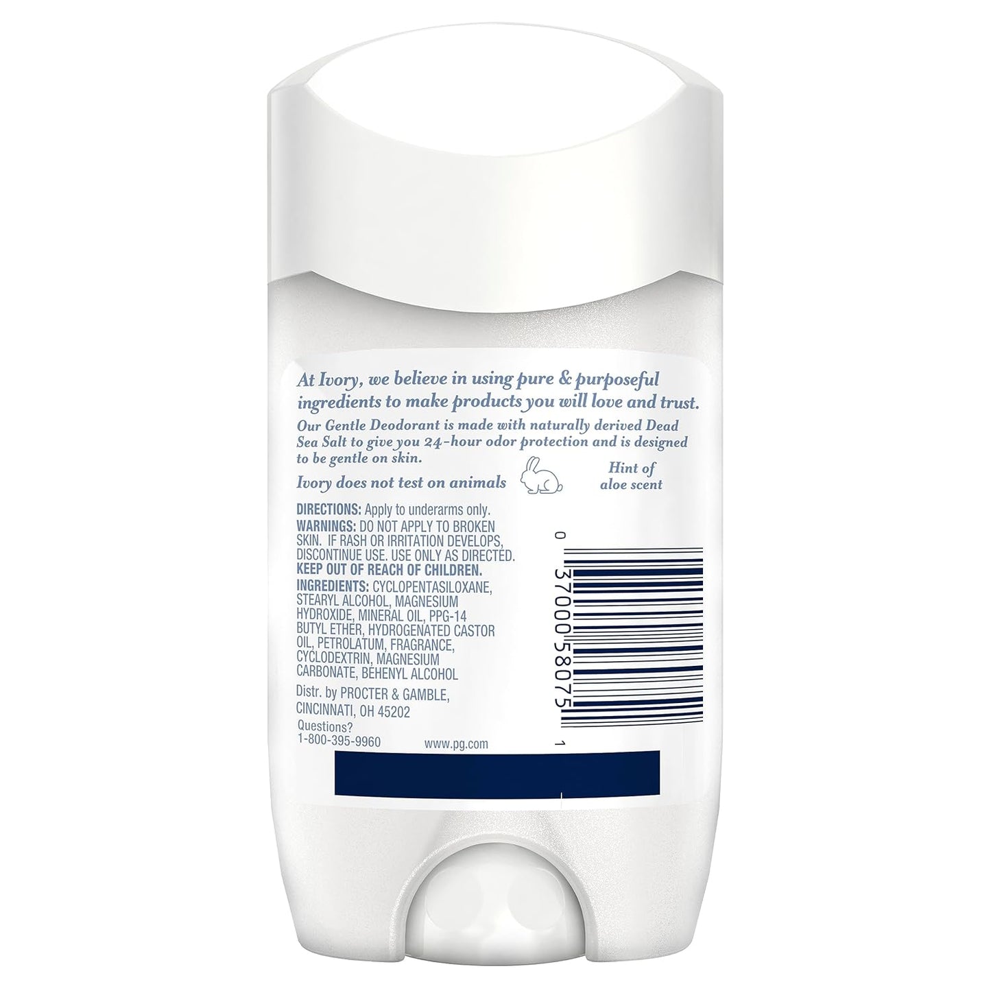 Ivory Aluminum-Free Coconut Deodorant - 24-Hour Gentle Formula, Baking Soda & Paraben Free | 2.4oz (Pack of 6)