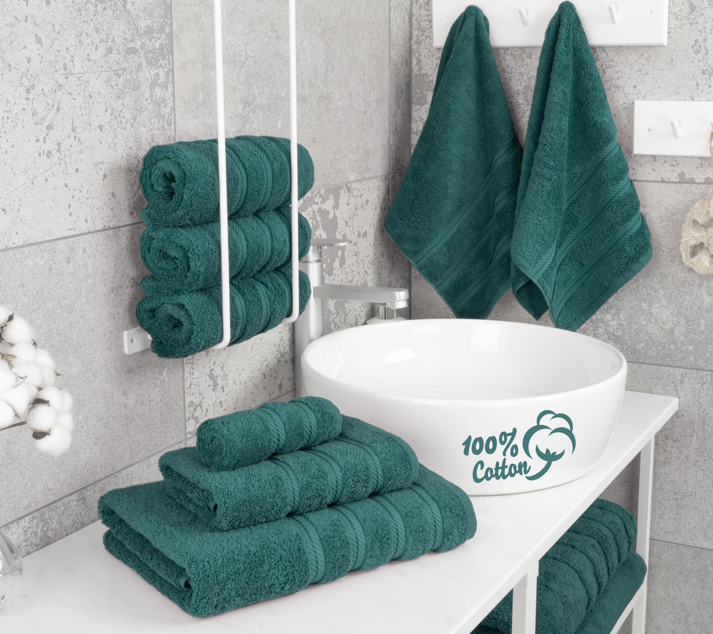 American Soft Linen 100% Cotton Luxury Turkish Towels, 6 Piece Towel Set