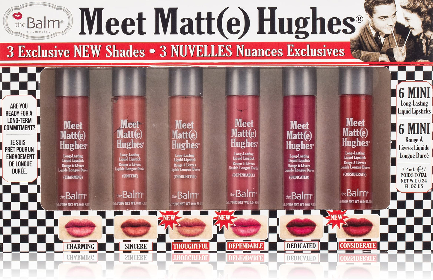 theBalm Meet Matt(e) Hughes Vol 14 Mini Long-Lasting Liquid Lipsticks, 6 Count