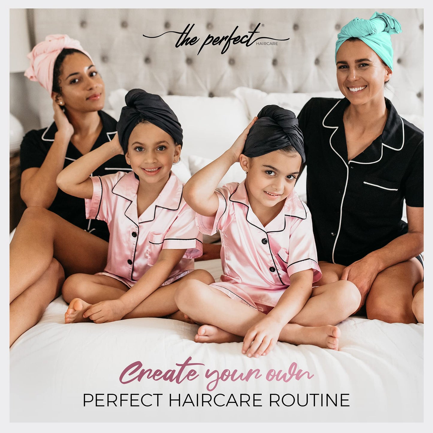 Microfiber Hair Towel Wrap with Wet & Dry Detangling Brush – Fast Drying Anti-Frizz Hair Drying Turban for Curly, Wavy and Straight Hair – Gentle Absorbent Hair Care for Women, Girls and Kids