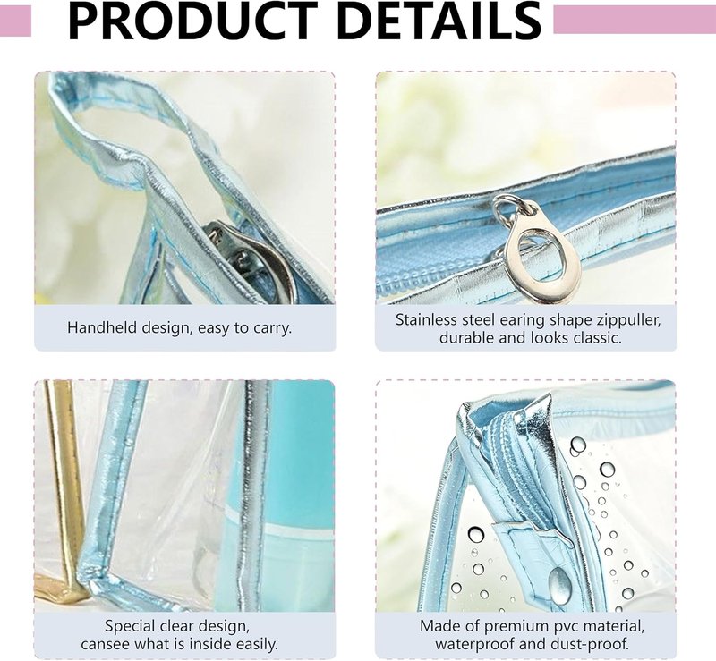 Portable Clear Makeup Bags - 24 Pcs Transparent Waterproof Toiletry Set | Travel Cosmetic Pouches & Pencil Cases