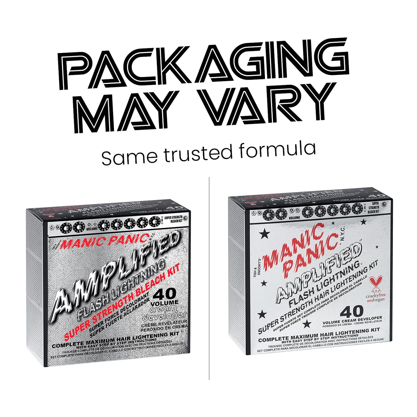 MANIC PANIC Flash Lightning Bleach Kit - 40 Volume Developer & Powder | Lifts Dark Hair Up to 7 Levels, Vegan & Cruelty-Free (2 Pack)