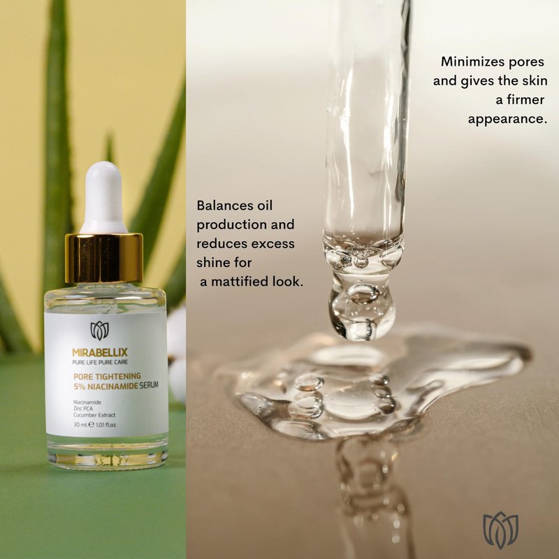 Niacinamide 5% Face Serum with Zinc PCA, Witch Hazel & Cucumber – Pore Tightening & Oil Control Serum for Oily Skin | Sebum Balance & Skin Barrier Repair | Daily Facial Serum | 1.01 fl. oz (30 mL)