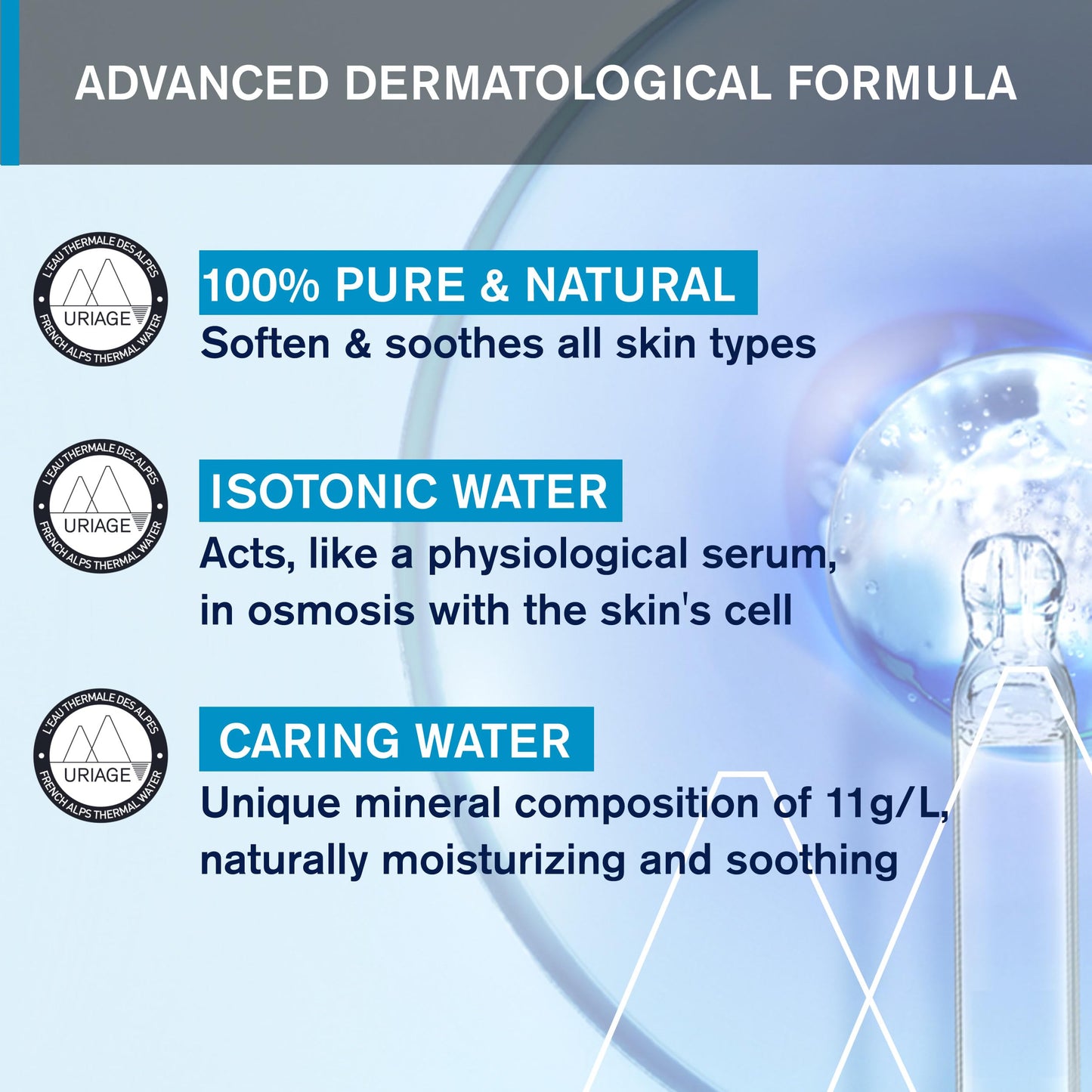 Uriage Face Mist Thermal Water, 100% Pure & Natural, + 32% of Hydratation after 1 hour, hydrates, Soothes, Fresh Spray, Multi-purpose, for the whole Family