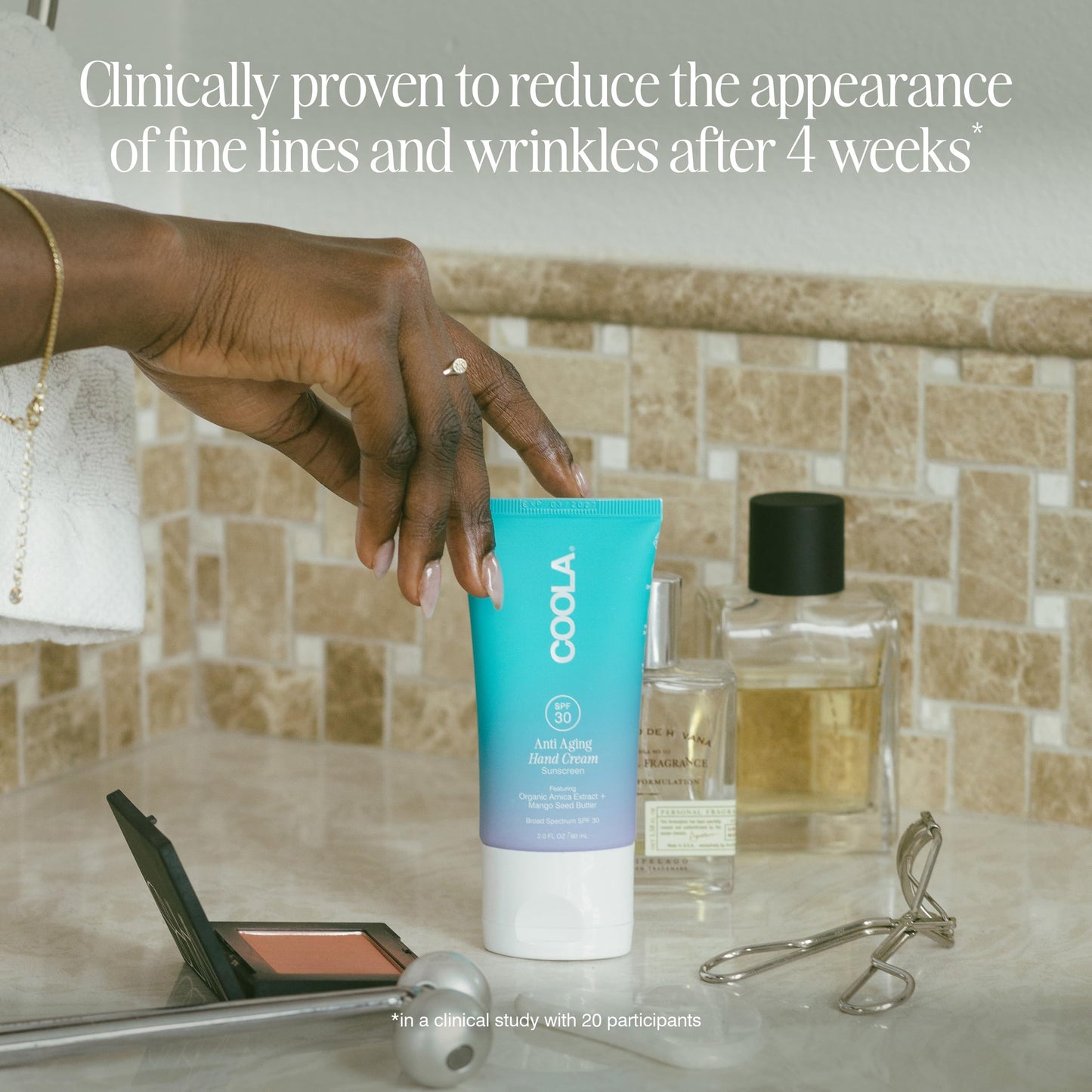 COOLA Anti-Aging Hand Cream with SPF 30, Dermatologist Tested Sunscreen, Mango Seed Butter, Vitamin E, Organic Arnica, Deeply Nourishing, Visibly Smooths Skin, 2 Fl Oz
