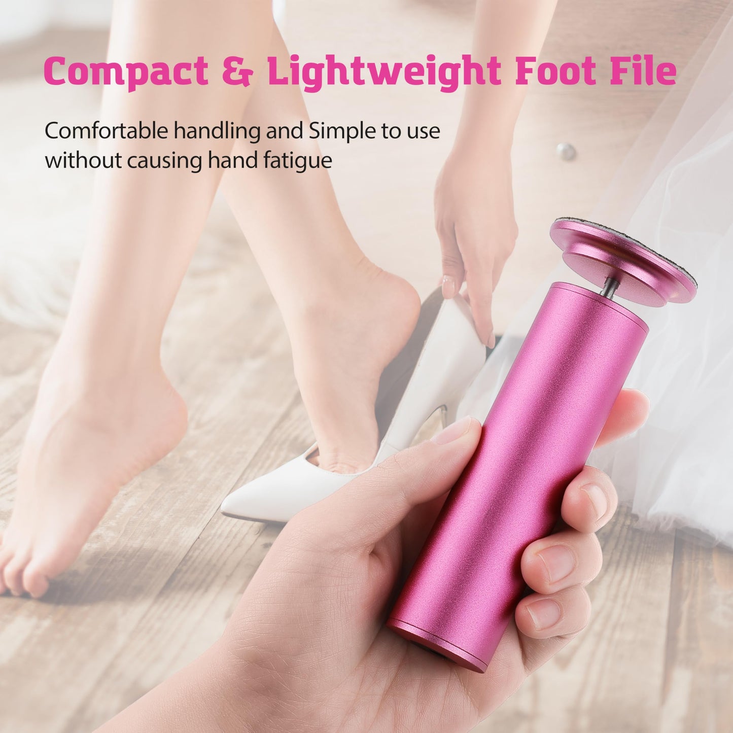Electric Foot Callus Remover, Speed Adjustable Electric Foot File with 60 Pcs Sandpaper Discs, Professional Pedicure Tool for Men Women Dead Skin and Calluses - Matte Purple