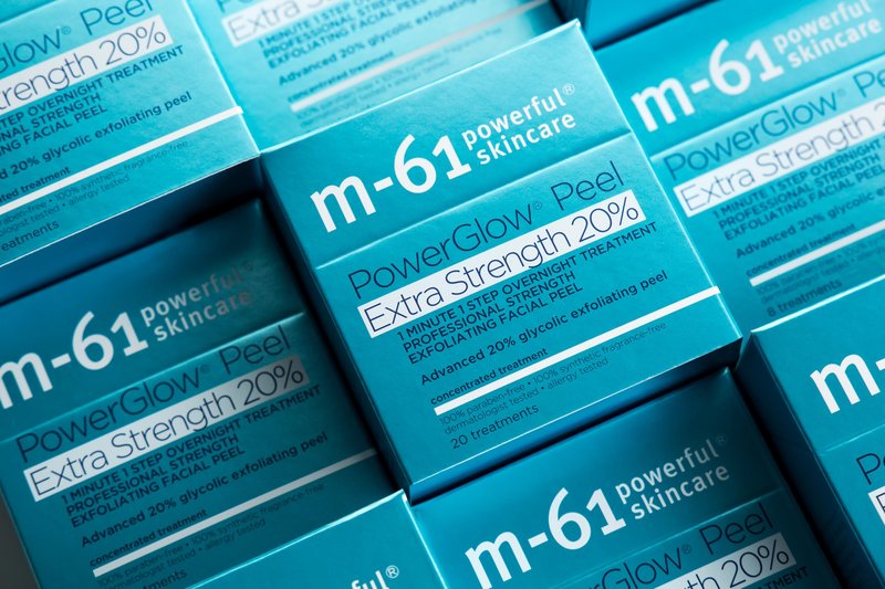m-61 PowerGlow Peel Extra Strength 20% | Professional Strength Exfoliating Facial Peel With Advanced 20% Glycolic Acid - 8 Treatments