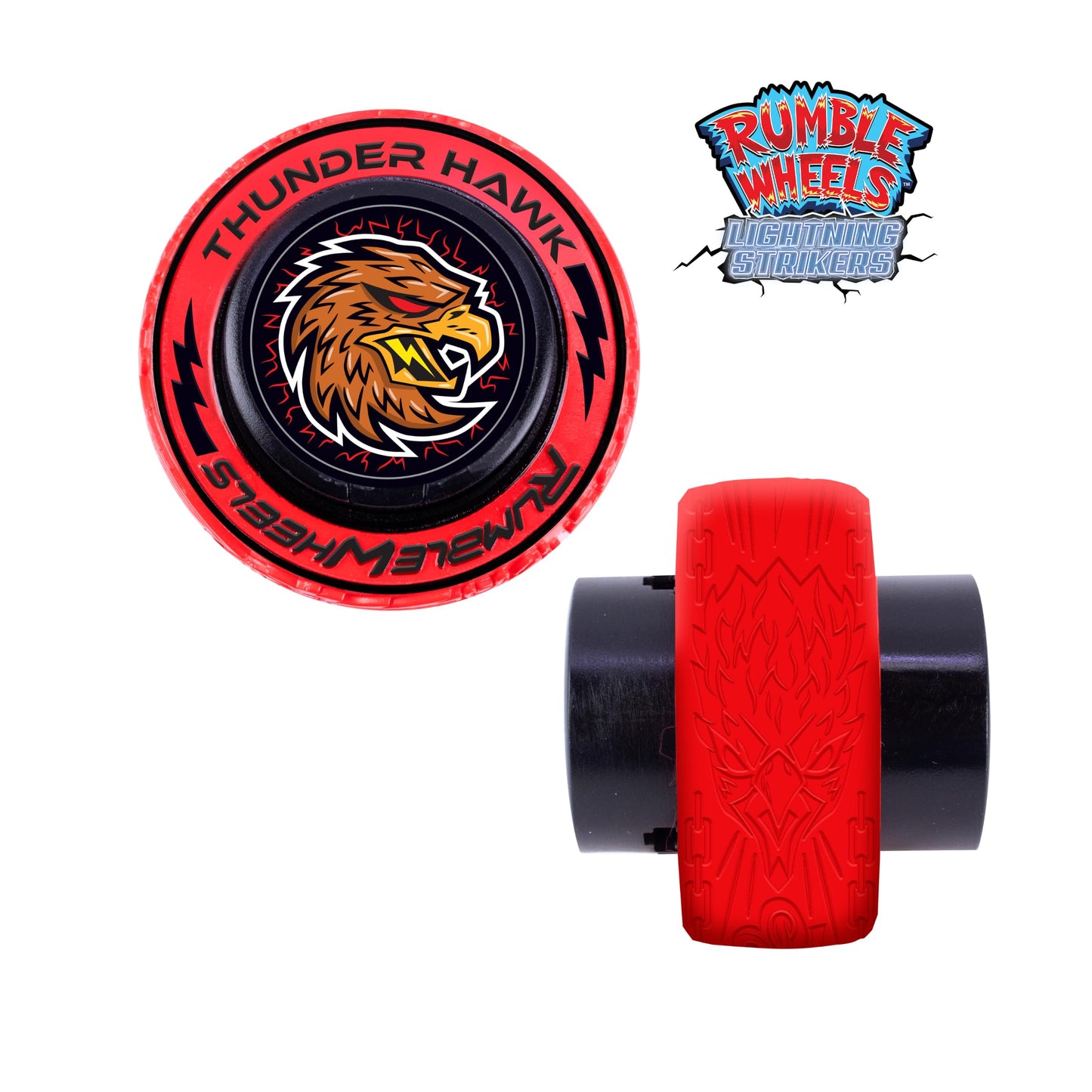 Cepia LLC Rumble Wheels Lightning Strikers Rip Cord Racing Tires 2-Pack: High Speed Launcher Toy, Light Up Spinning Wheels, High Impact Battle Racers for Kids Boys 4-10, All Terrain Tire Racing Toy