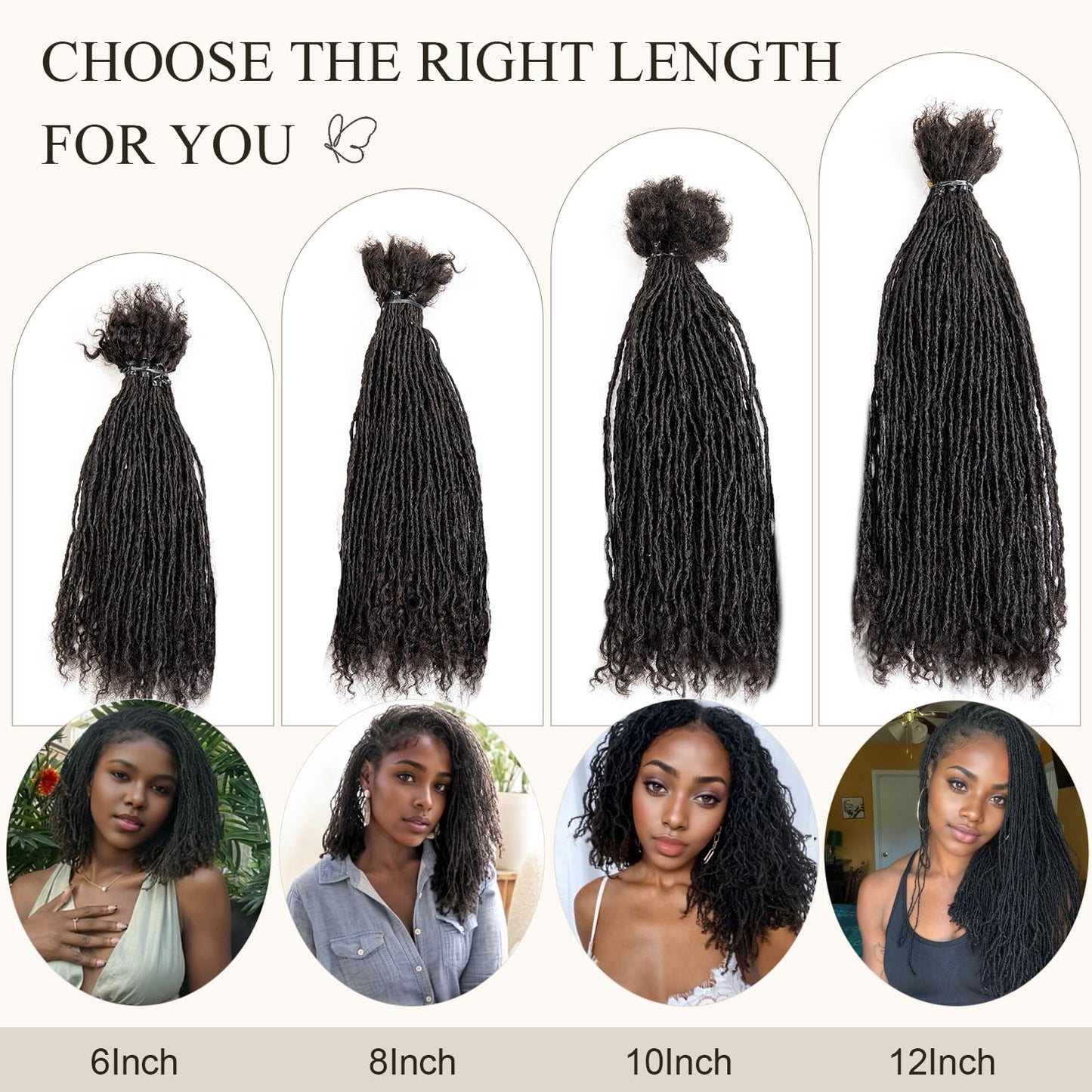 DAIXI Handmade Interlocking Sisterlocks Curly Tips 100% Real Human Hair Permanent Micro Locs Extensions Natural Looking Soft Dreadlocks Can Be Bleached and Dyed (1B - 0.2cm, 10 Inch 30 Strands)