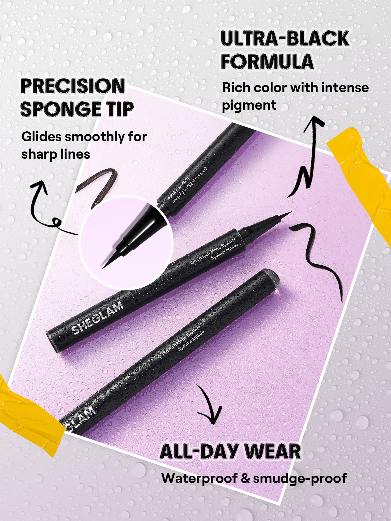 SHEGLAM Oh So Rich Matte Eyeliner Waterproof Smudgeproof Longwearing Liquid Eyeliner