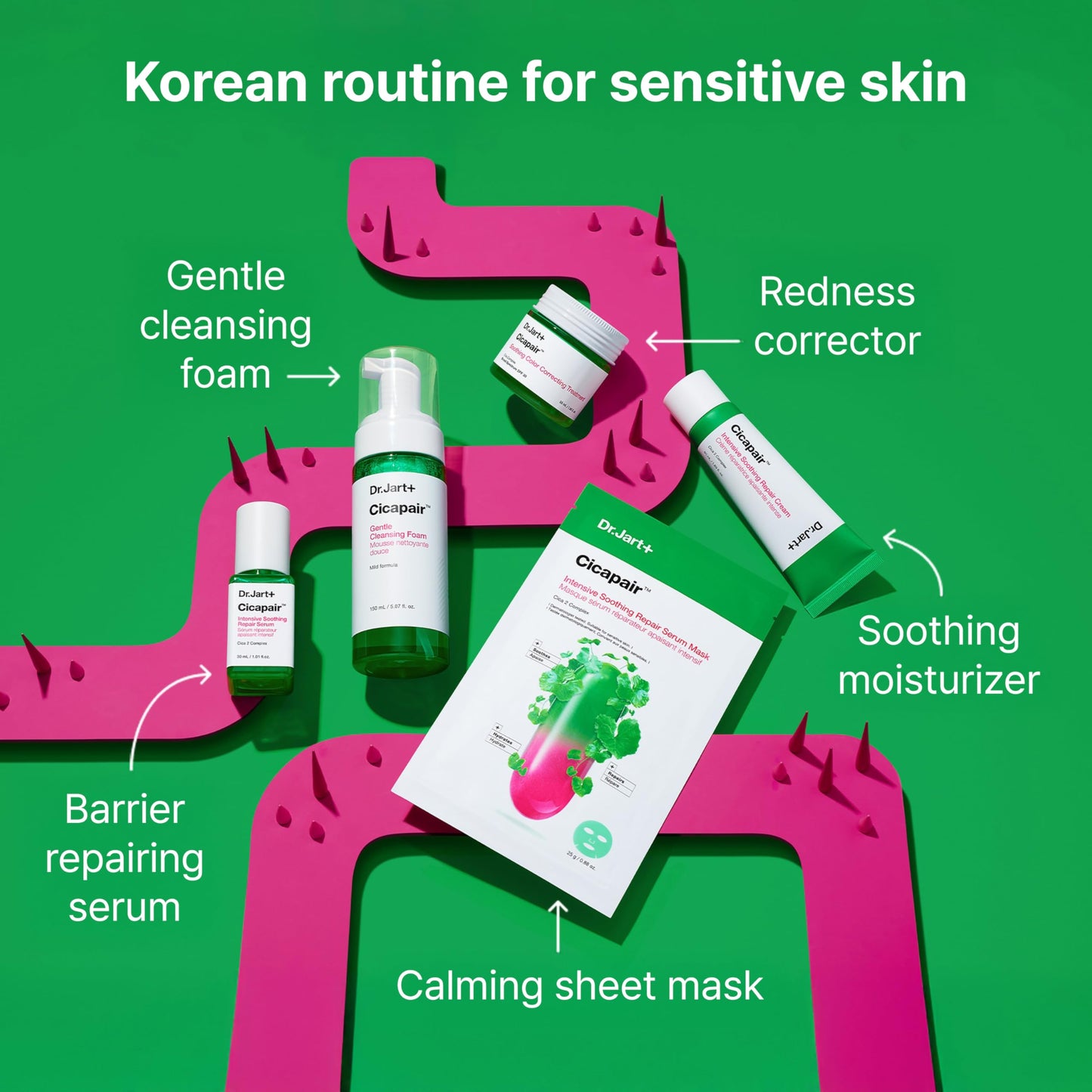 Dr.Jart+ Cicapair Sensitive Skin Korean Face Moisturizer for Redness and Barrier Repair with Centella Asiatica | Korean Skin Care, 1.69 Fl Oz