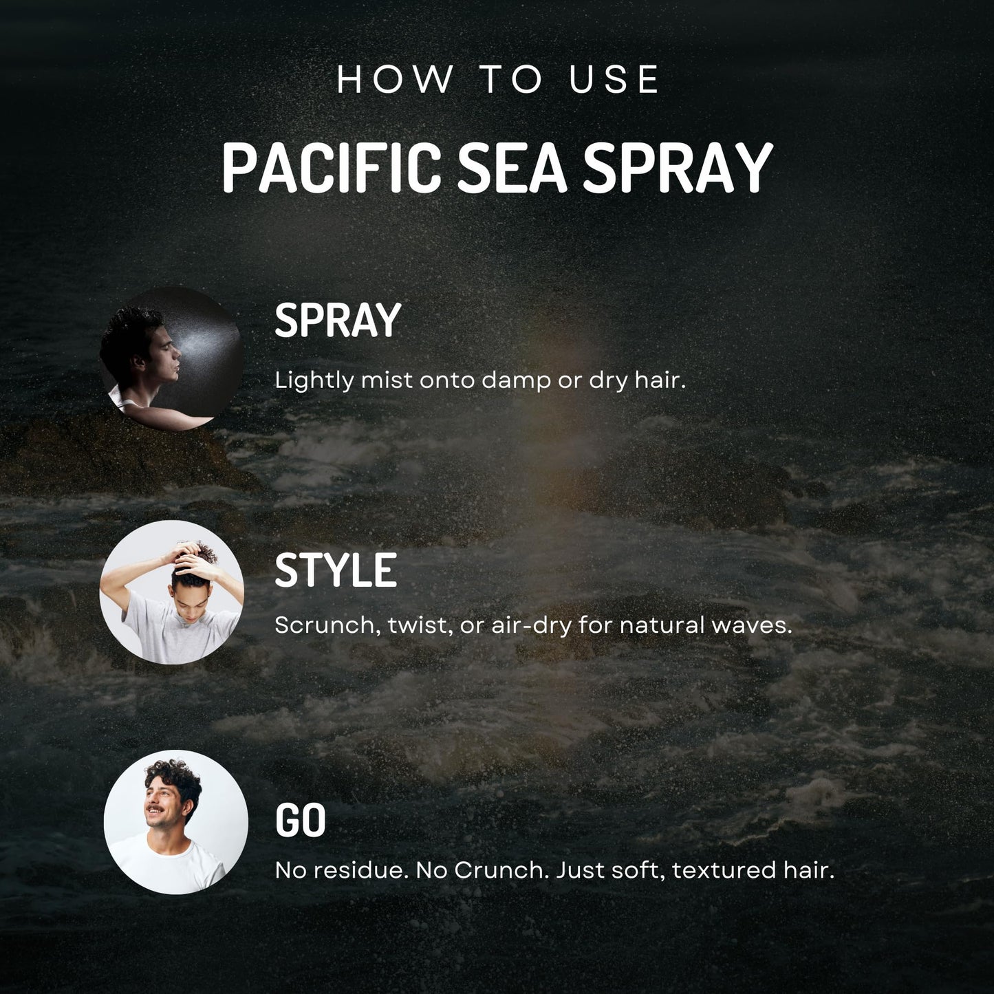 Malikiya Sea Salt Spray for Hair– Beach Waves, Fluffy Textured Hair | Natural, Non-Greasy, No Crunch, Firm Hold | Coconut Water & Sea Kelp | 8 oz