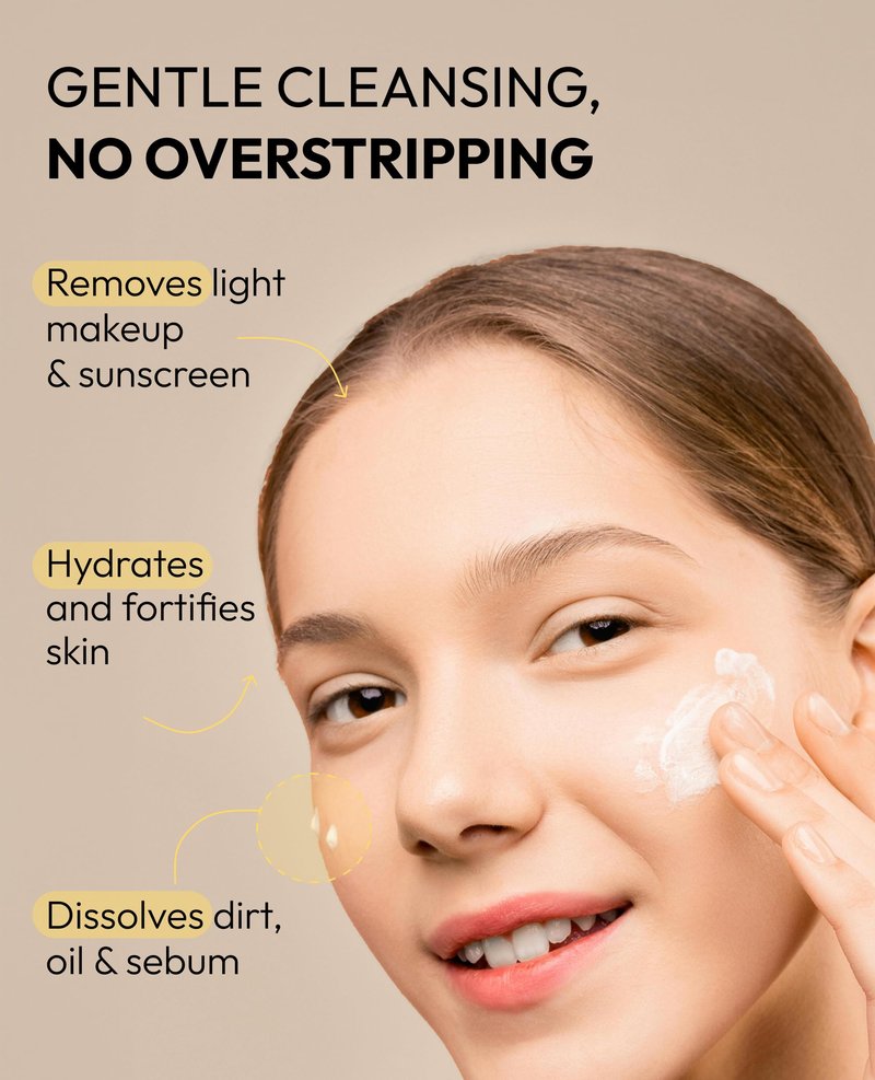 De:maf All Day Glow Creamy Milk Cleanser | Gentle Face Wash for Sensitive Skin, Korean Face Wash & Hydrating Facial Cleanser with Hyaluronic Acid, Ceramides, Panthenol (10.14 fl oz)