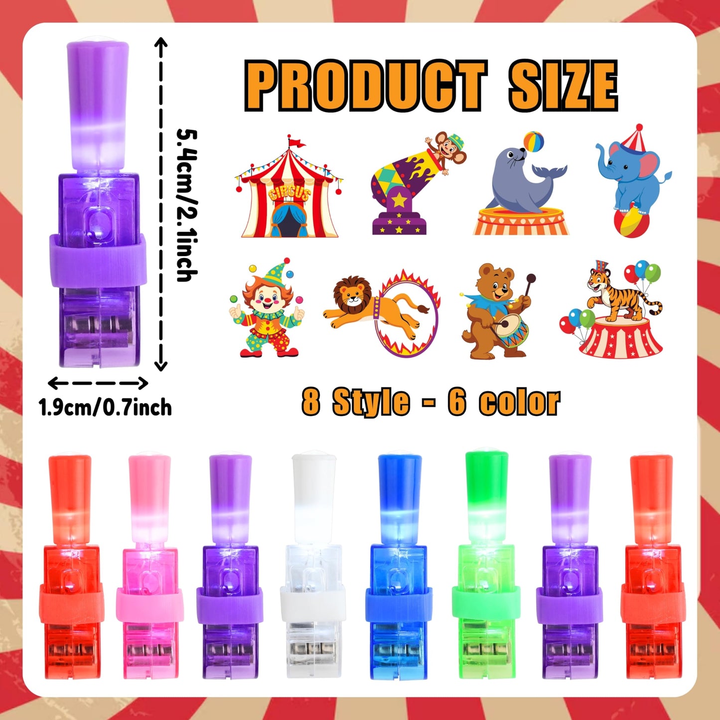 72 PCS Carnival Party Favors – 48 PCS Luminous Tattoos & 24 PCS LED Finger Lights Combo – Birthday Goodie Bag Fillers, Party Supplies, Gifts Light Up Toys Glow In The Dark for Boys and Girls