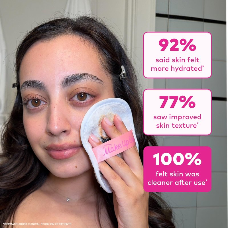 The Original MakeUp Eraser 7-Day Set, Erase All Makeup with Just Water, Including Waterproof Mascara, Eyeliner, Foundation, Lipstick, Sunscreen, and More! Teddy, 7ct.