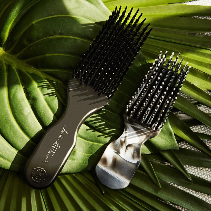 Felicia Leatherwood Black Detangler Brush - Pain-Free Tangle Removal for Kinky, Curly, Wavy, and Straight Hair | All Ages