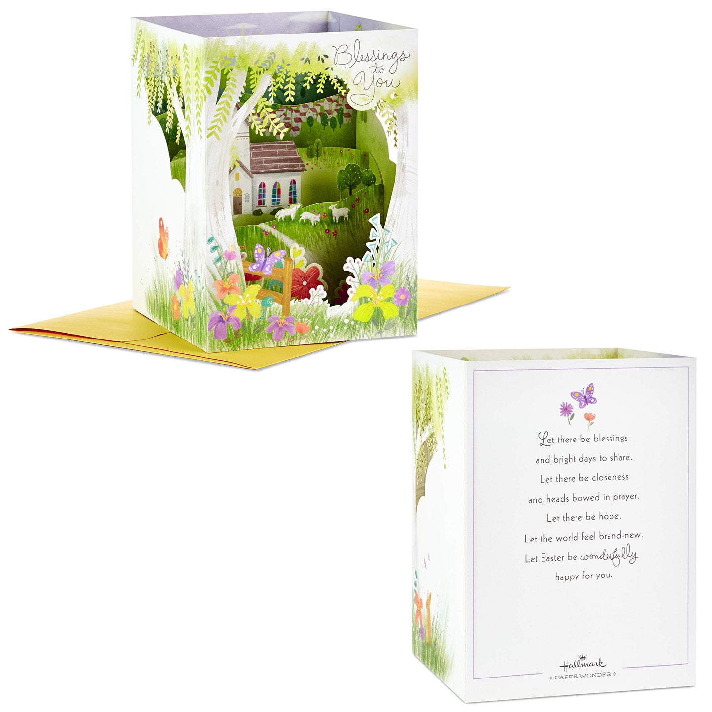 Hallmark Paper Wonder Displayable Pop Up Easter Card (Blessings to You Church)