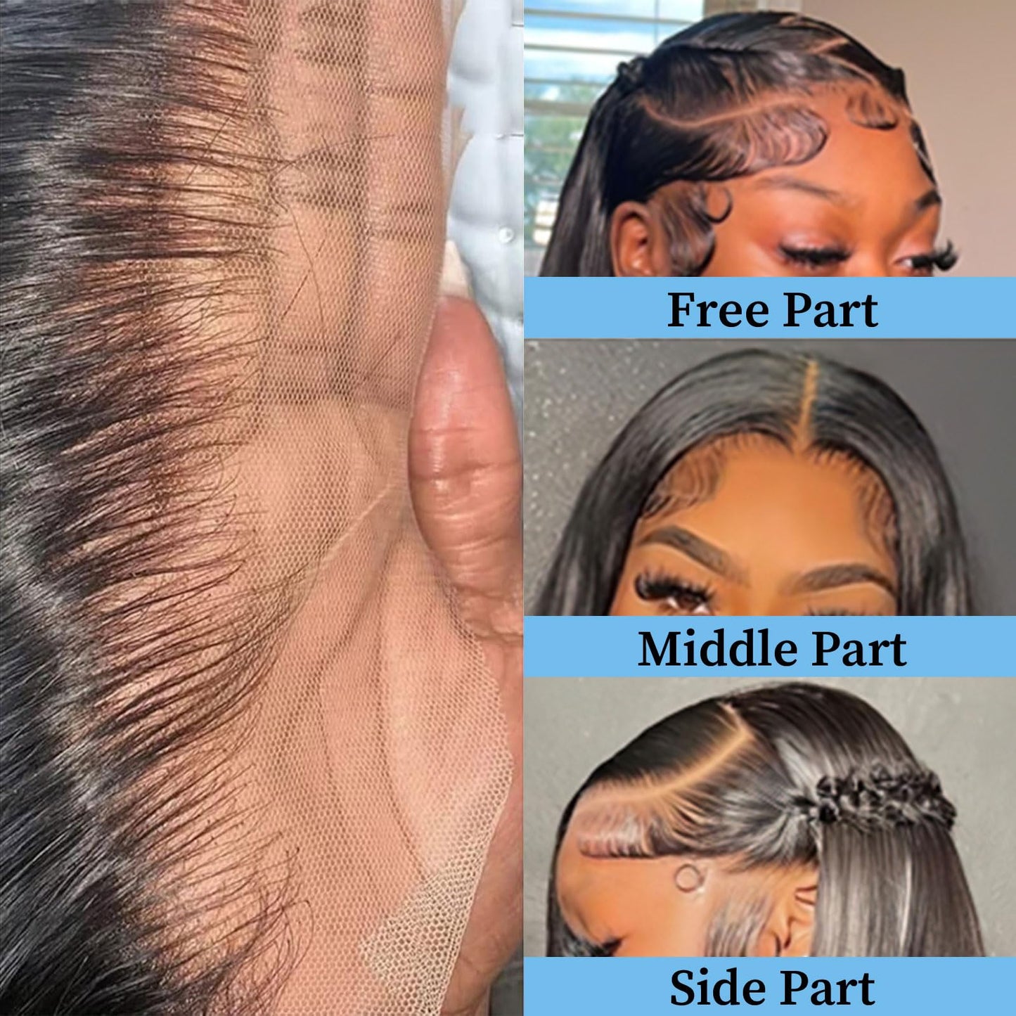Burmese Curly 2x6 HD Lace Closure Pre Plucked Curly Closure HD Lace with Baby Hair HD Lace Closure Human Hair Free Part Natural Color Black 14 Inch